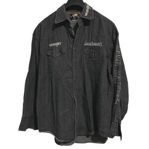 Jack Daniel’s Old No. 7 Wrangler Men’s 100% Cotton Embroidered Gray Button Shirt